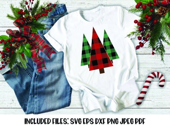 Buffalo Plaid Christmas Trees SVG for Website and Editorial Use