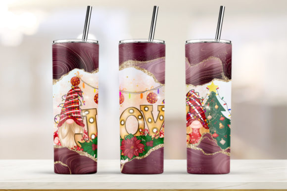Burgundy and Gold Christmas Joy Skinny Print Templates