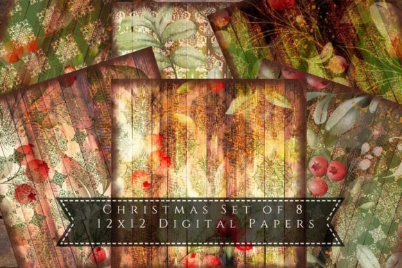 Christmas Backgrounds - Green Wood Freebies