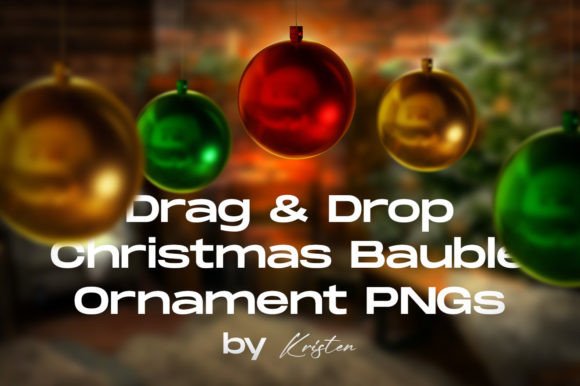 Christmas Bauble Ornament PNG Overlays for Branding and Packaging