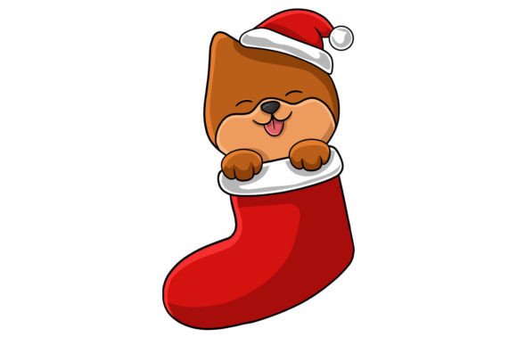 Christmas Character Dog Illustration for Handmade Creations