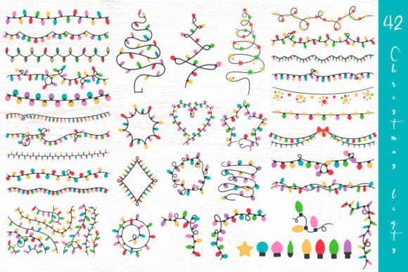 Christmas Lights SVG PNG Vector Bundle for Illustrations