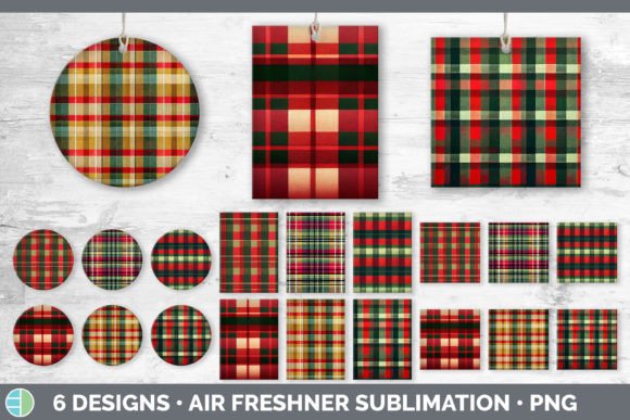 Christmas Plaid Air Freshener Sublimat Illustrations for Digital Publishing