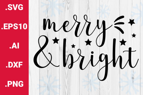 Christmas SVG Cut File for Crafts: Merry and Bright