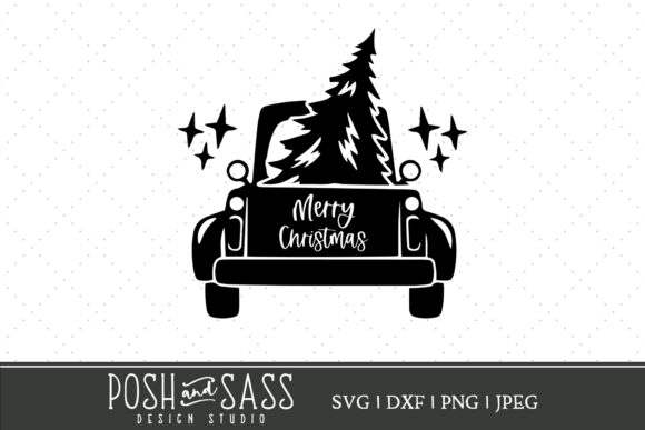 Christmas Tree Truck SVG Cut File for Crafts