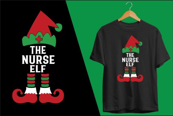 Christmas Typography SVG Nurse T-Shirt Design
