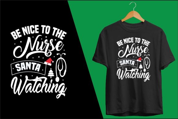 Christmas Typography Svg Nurse T-Shirt Design for Handmade Creations