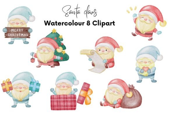 Christmas Watercolour Clipart for Local Business Branding