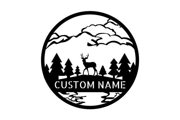 Great Outdoors Christmas Monogram Vector for Print Templates