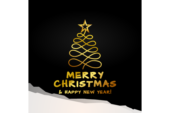 Merry Christmas and Happy New Year B w Graphic Templates Review