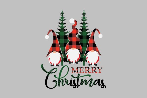 Merry Christmas Gnomes SVG for Print Templates