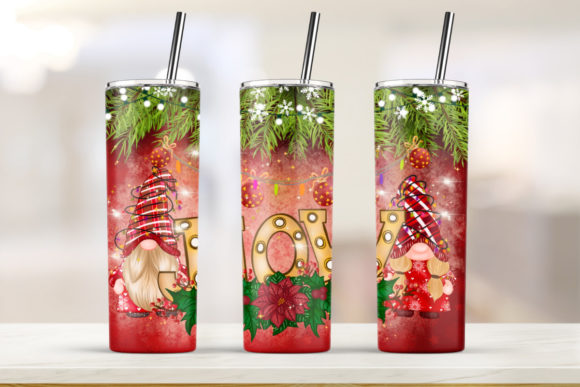 Merry Christmas Joy 20oz Skinny Tumbler Print Templates