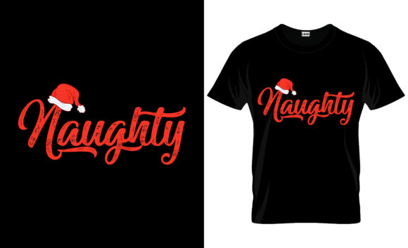 Naughty Christmas Tshirt Design for Print Templates