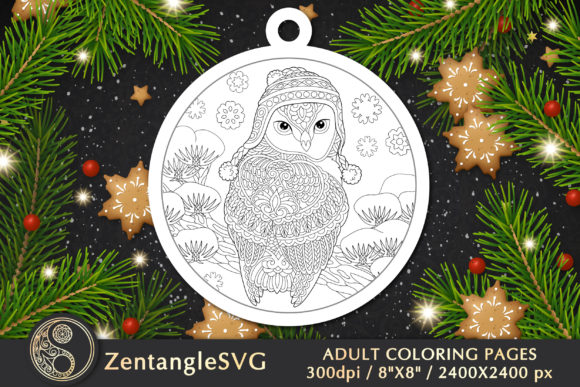 Owl Christmas Ornament Coloring Page Review