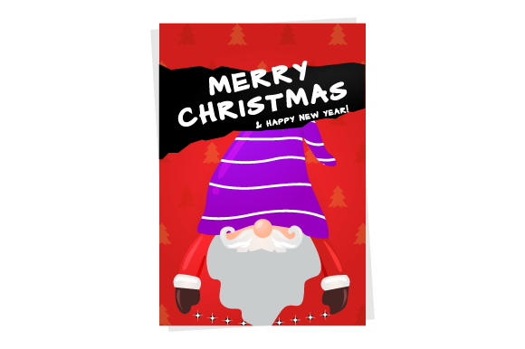 Red Merry Christmas and Happy New Year Print Templates