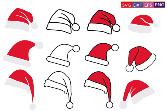 Santa Hat SVG Bundle for Crafts and Cricut Projects